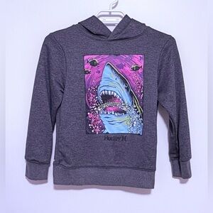 Hurley Kids Charcoal Shark Print Hoodie